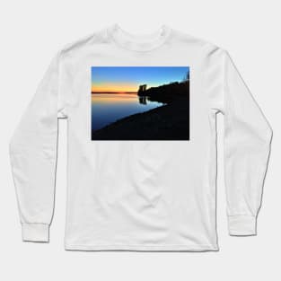 Orange Sky - Evening on a Northern Canadian Autumn Lake - Ripples on the Water Long Sleeve T-Shirt